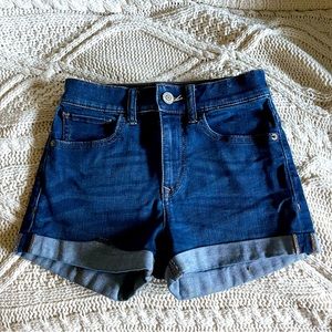 Express Shortie High Rise Denim Shorts